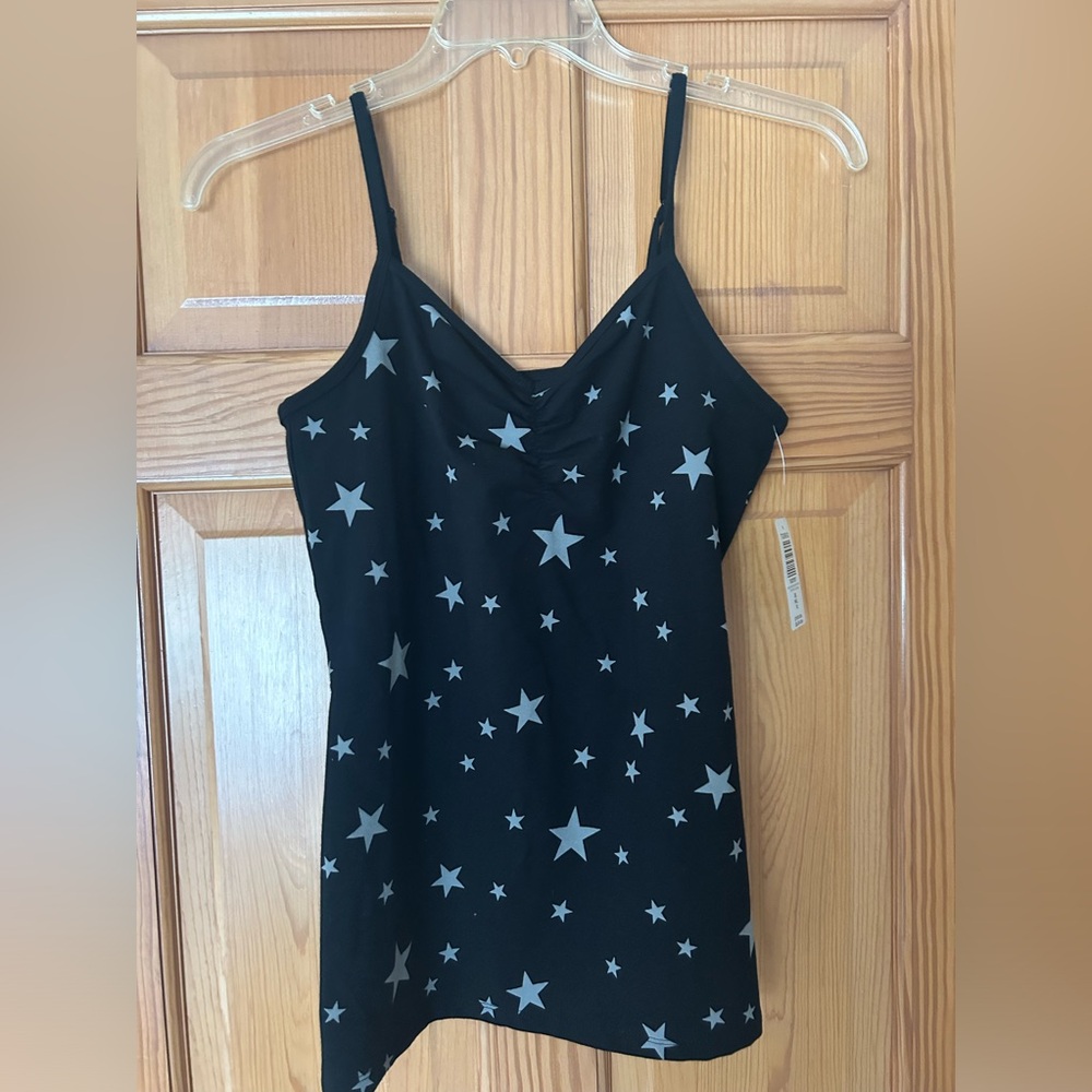 Torrid black star print cami tank top NWT